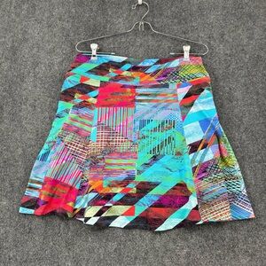 Dona Jo Colorful Skort Women’s 3 (XL) Artsy Abstract Golf Tennis Pickleball